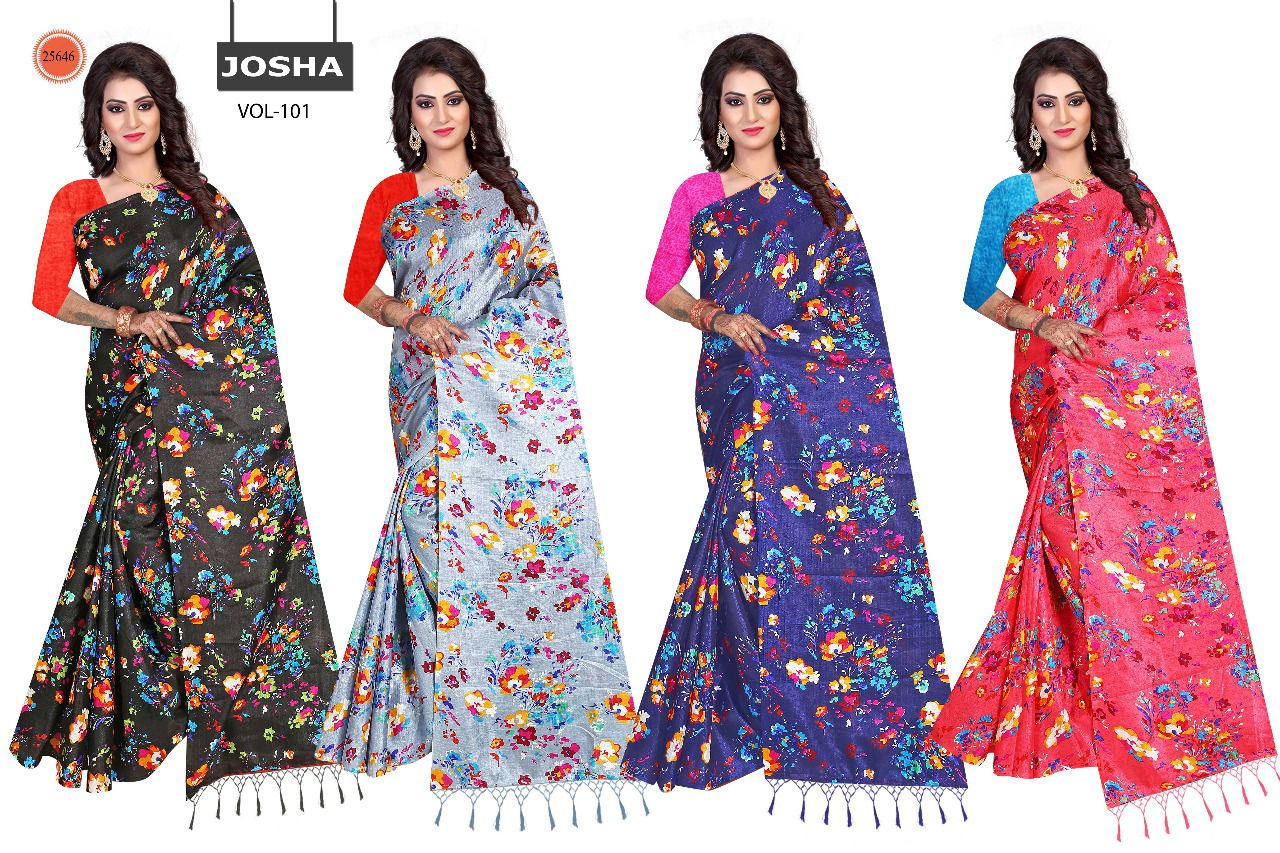 LAXMI PRIYA JOSHA VOL-1 Latest Designer Regular Wear Silk With Full Jomtrical Flower Test Printed  Saree Collection